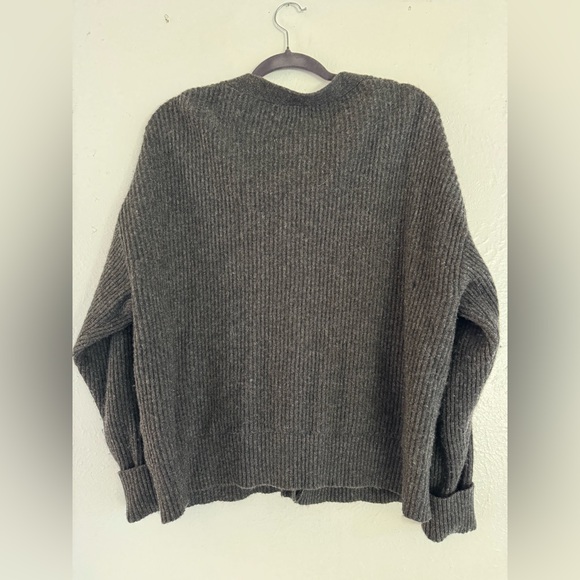 Patagonia Recycled Wool Cardigan NWOT Gray Chunky Knit Sweater Dark Academia - Picture 12 of 14